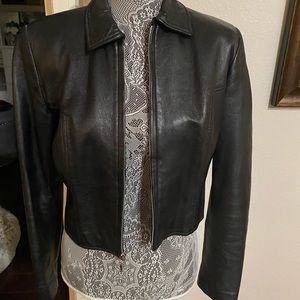 Black leather jacket